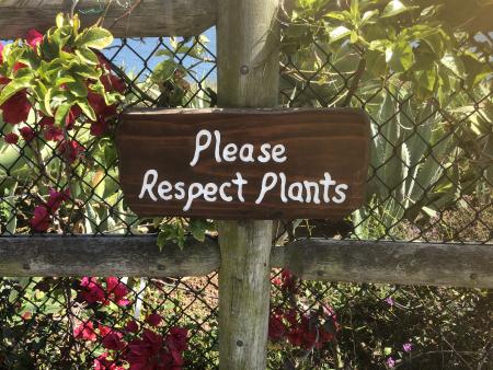 Please Respect Plants Fence Sign
