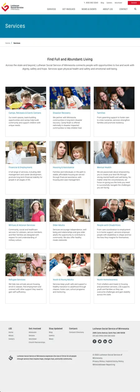 Lutheran Social Service of Minnesota web page