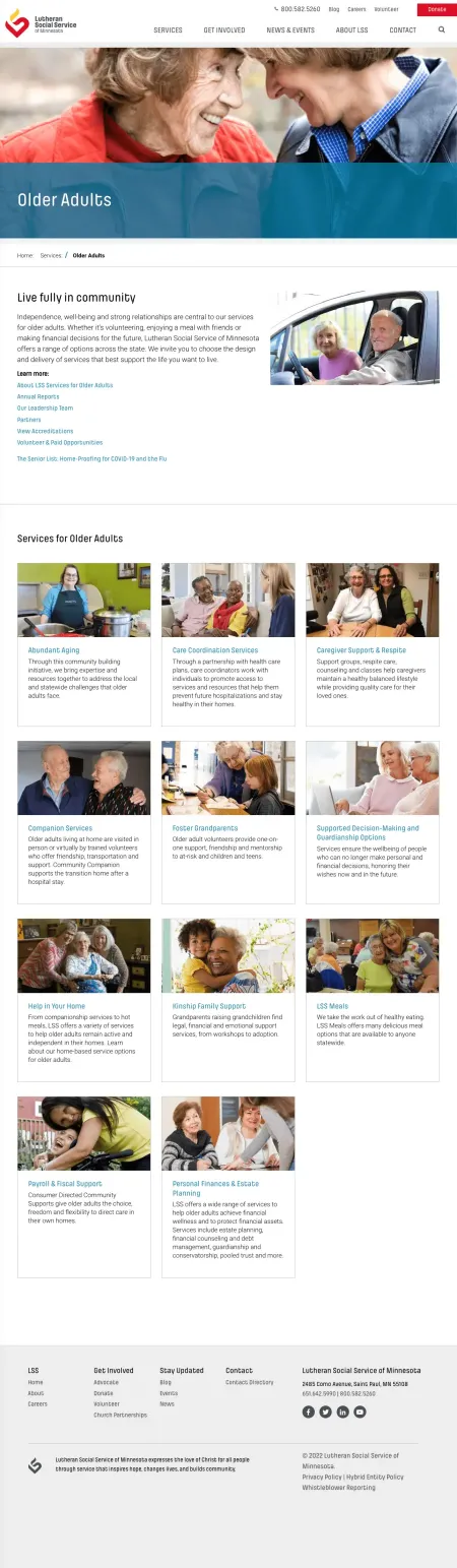 Lutheran Social Service of Minnesota web page
