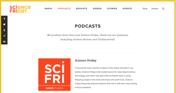 Science Friday website