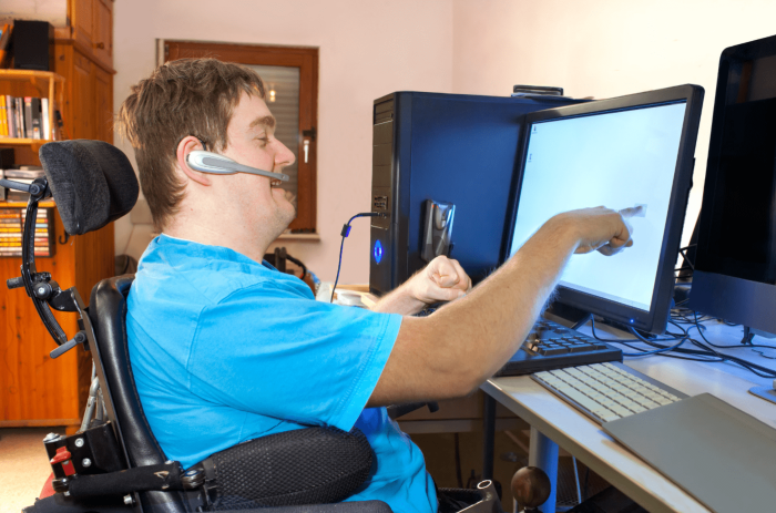 accessibility working at computer
