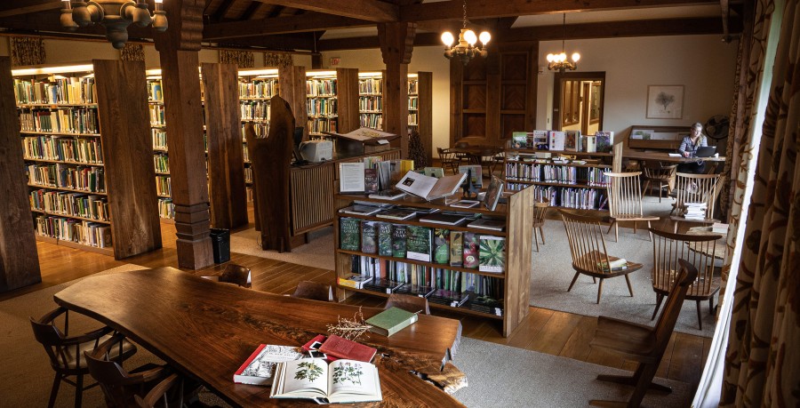 The inside of the arboretum library at the University of Minnesota